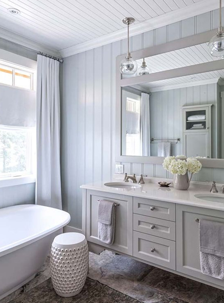 chalk paint on panelling in bathroom