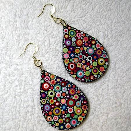 mandala painted earrings