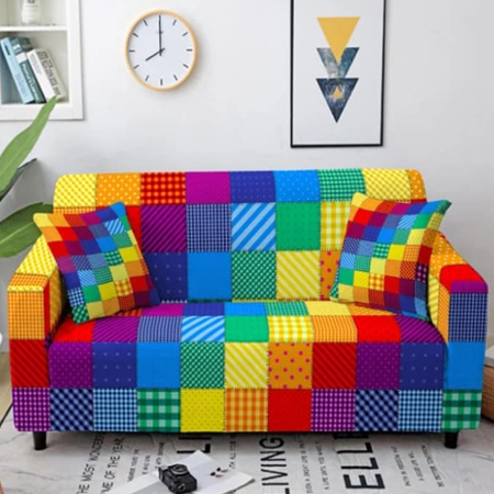bright colourful upholstered sofa covers
