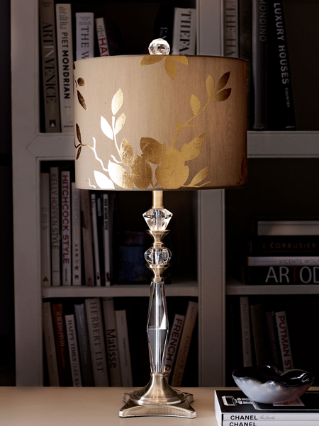 gold leaf design on lampshade