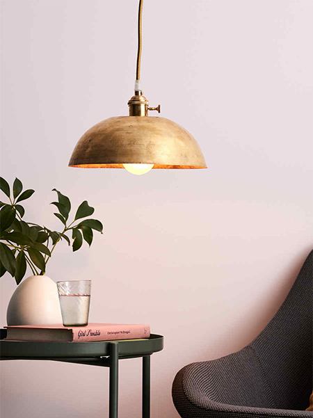 copper leaf on lampshade