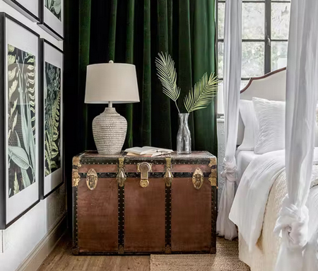 wooden chest bedside table