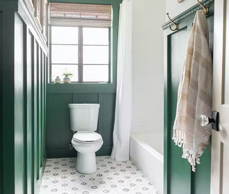 green in a bathroom