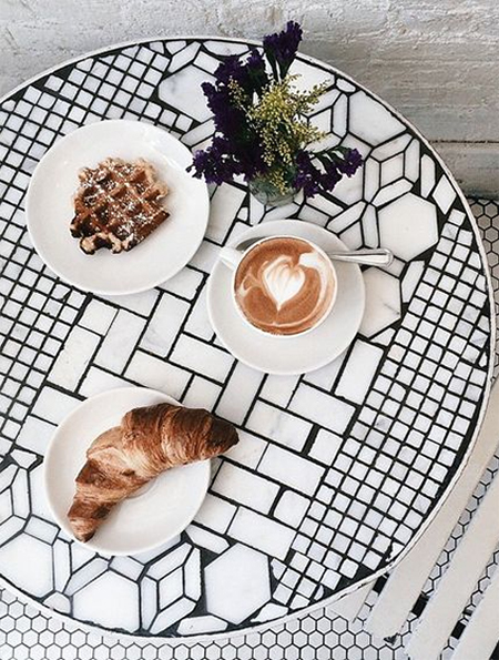 mosaic round coffee table