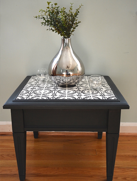how to tile wood table top