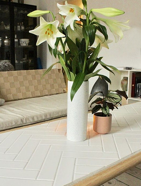 subway tile top for coffee table