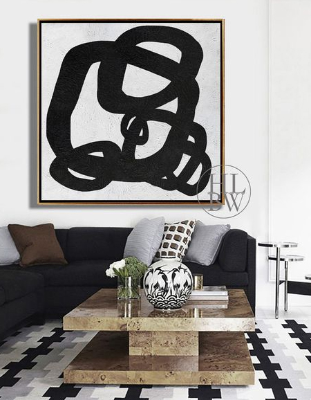 black and white abstract wall art