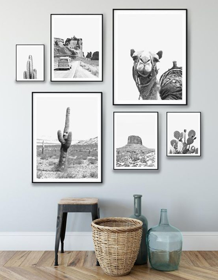 black and white wall art gallery