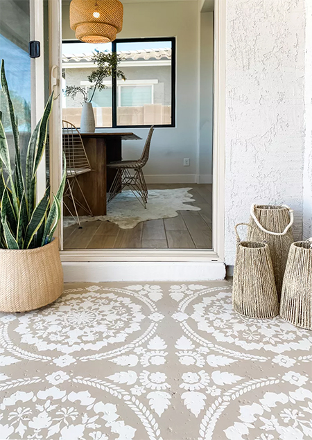 How to Paint and Stencil a Concrete Floor