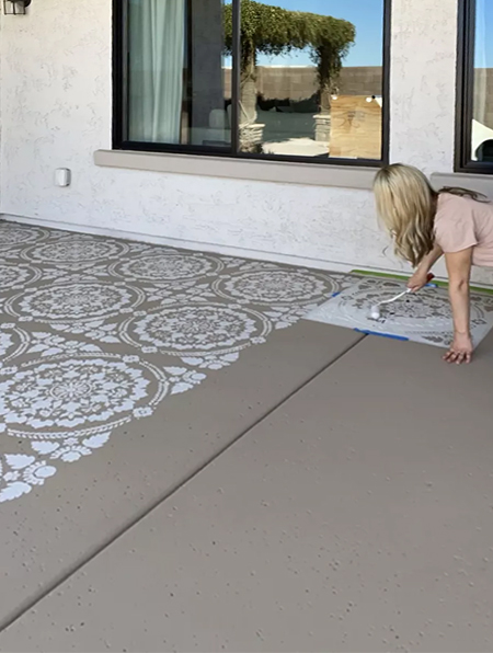 How to Paint and Stencil a Concrete Floor