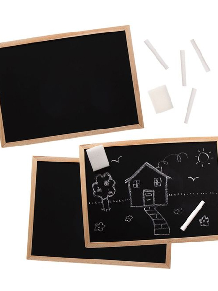 childrens chalkboard with wooden frame