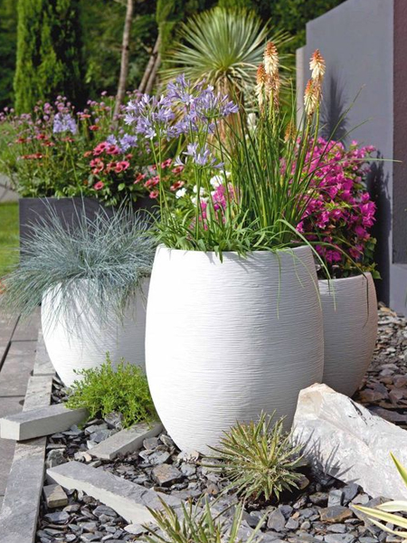 large pots for pavement or curbside garden