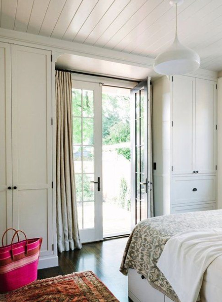 built-in cupboards around french door or window