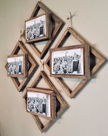 diy geometric picture frames