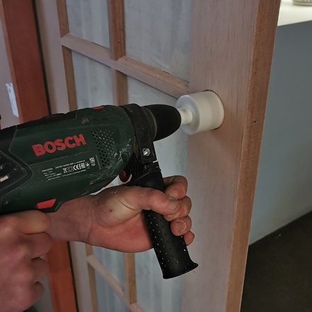how to drill for door handles