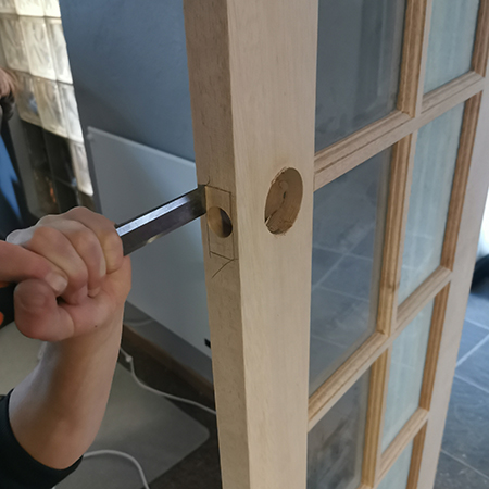 how to drill for door handles