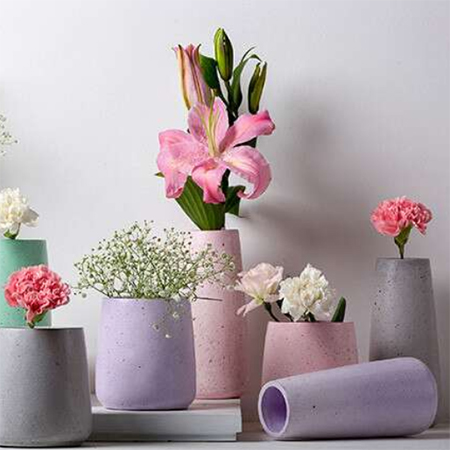 Colourful Cement Vases