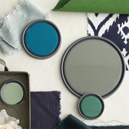 dark green and blue for bedroom