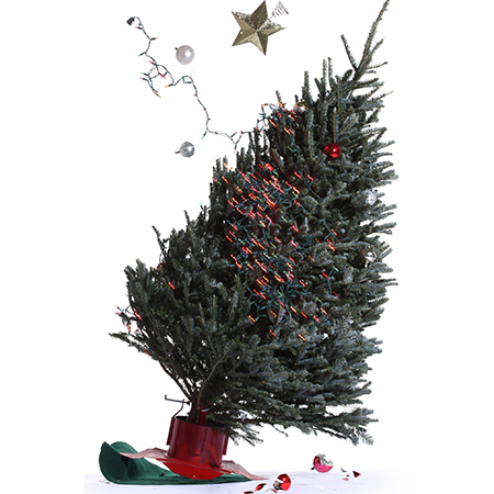 prevent christmas tree from tipping over