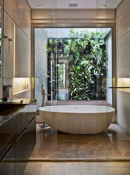 room for bath and shower in small bathroom