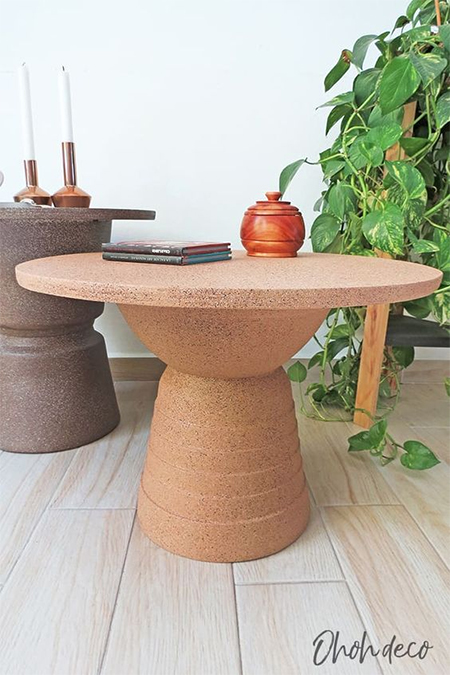 make coffee or side table using planter or plant pots