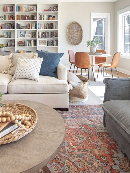 colourful rug living room