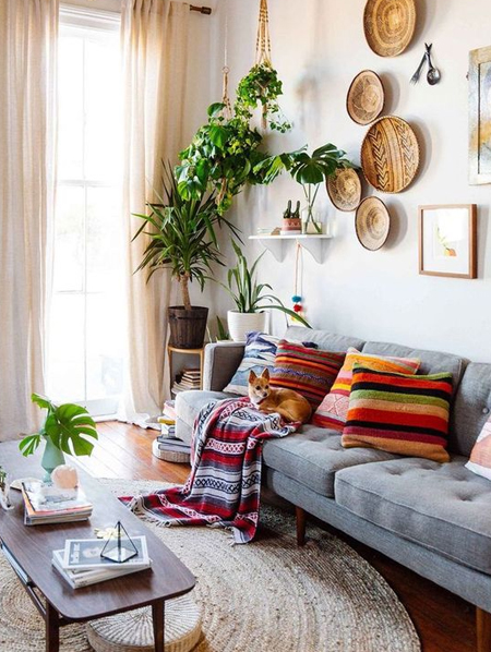 boho living room decor