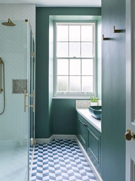 true teal or aegean blue spa bathroom