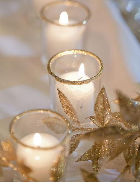 glitter to decorate candle votives