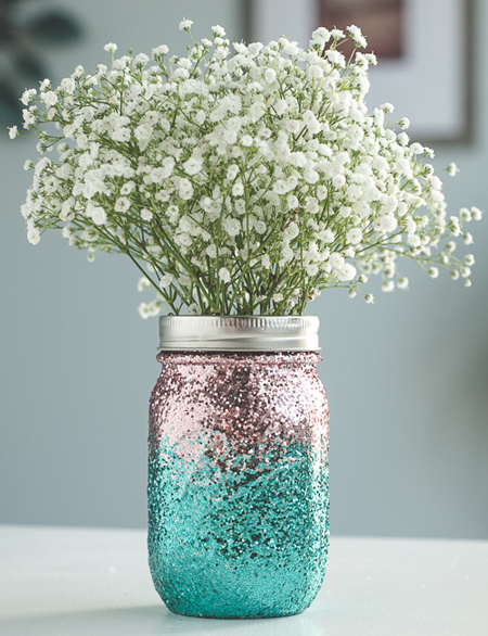 glitter mason or ball jars