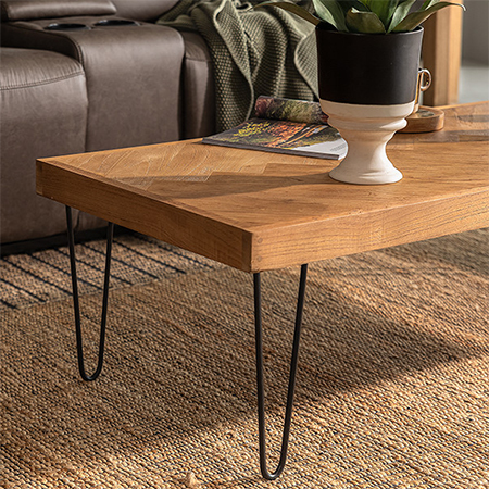 table with hairpin legs