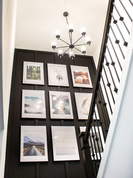 gallery wall focal point on staircase