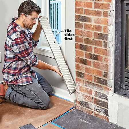 Resurface a Face Brick Fireplace Surround