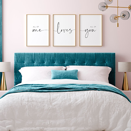 Space for Inspirational Quotes above bed