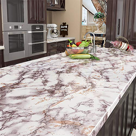 cover kitchen countertops with self-adhesive paper vinyl
