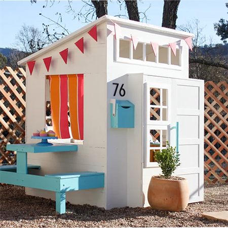 convert garden shed for childrens play space