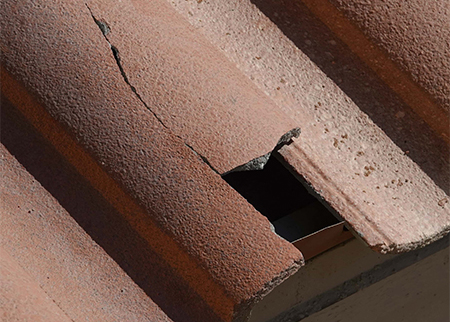 check for broken roof tiles