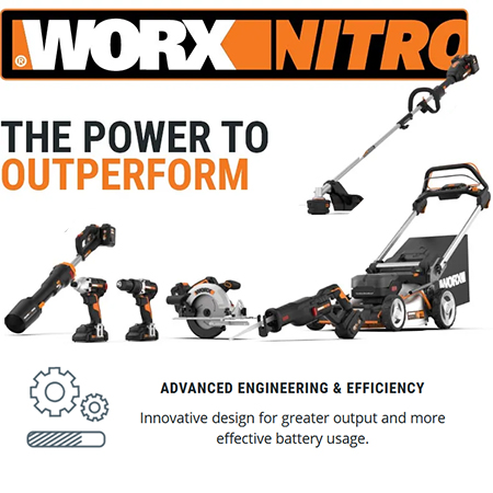 Free Battery and Charger When you Buy WORX Garden Tools