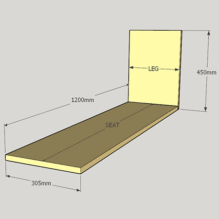 diagram modern bench