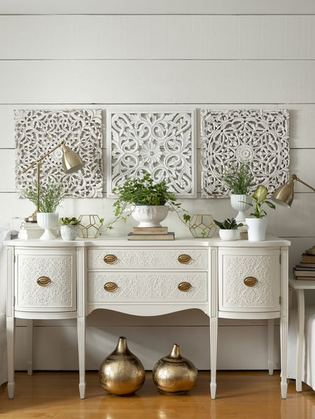 use paintable wallpaper on furniture
