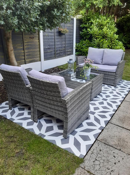 stencil concrete patio ideas