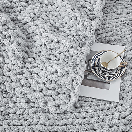 chenille chunky knit throw or blanket