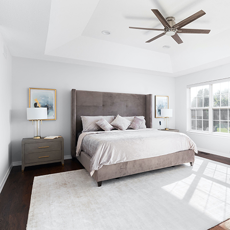 soften a bedroom with a soft rug from rug warehouse