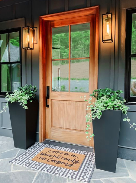 painted wooden planters