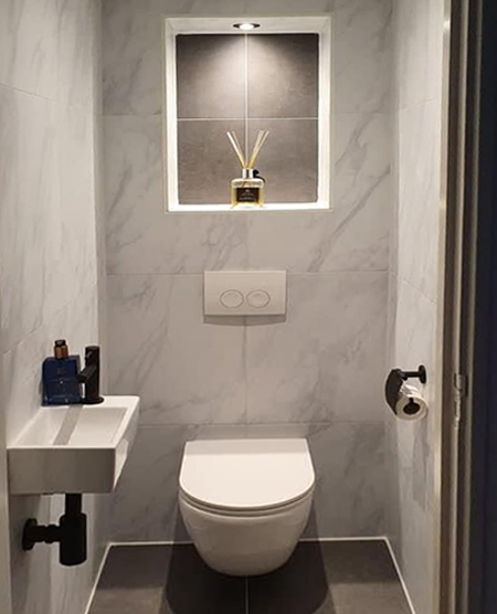 how to tile guest toilet