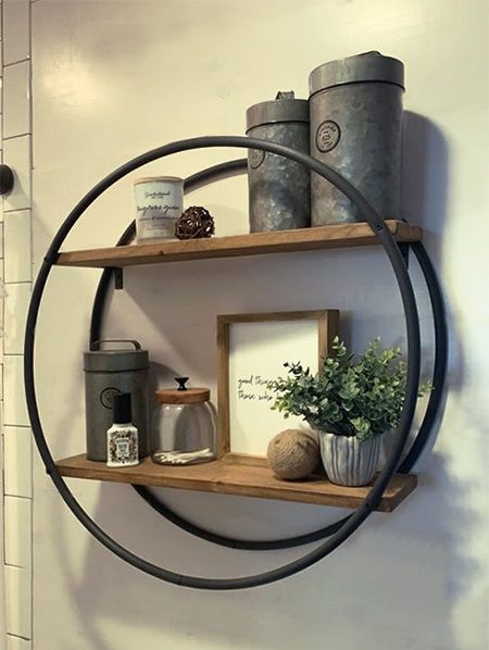 hula hoop bathroom shelf