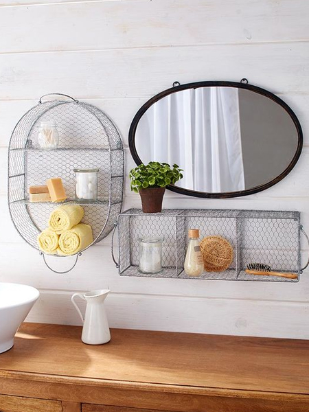 wire storage baskets for bathrooms