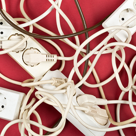 never plug too many plugs into adaptors