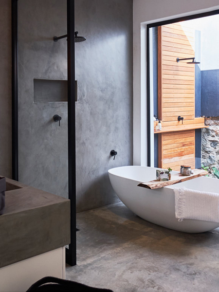 bathroom finished with concrete