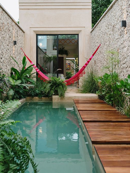 lap pool in small garden